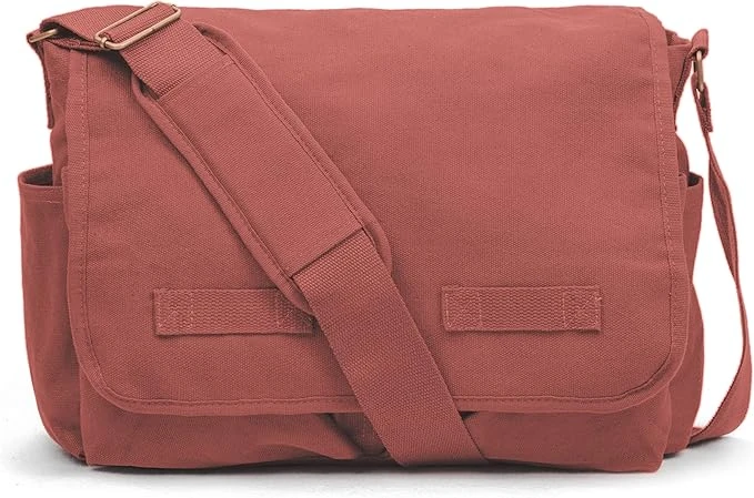 Classic Vintage Messenger Bag - Rust