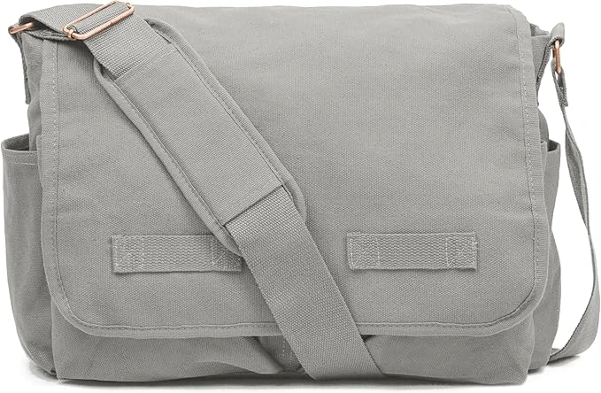 Classic Vintage Messenger Bag - Fog Gray