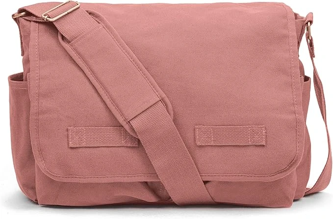 Classic Vintage Messenger Bag - Vintage Pink