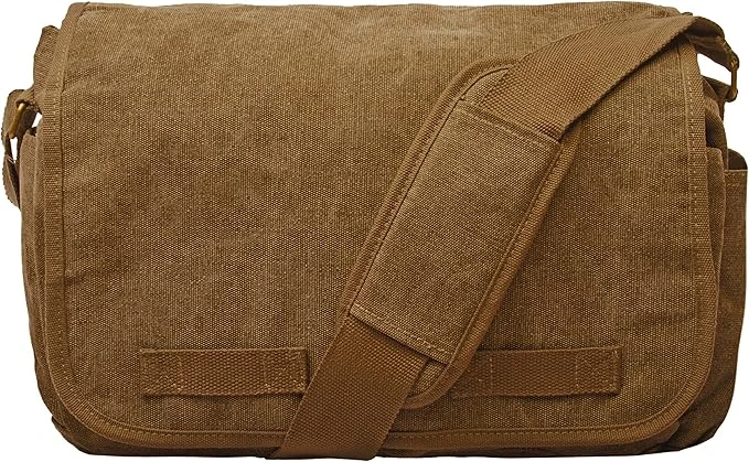 Classic Vintage Messenger Bag - Washed Brown